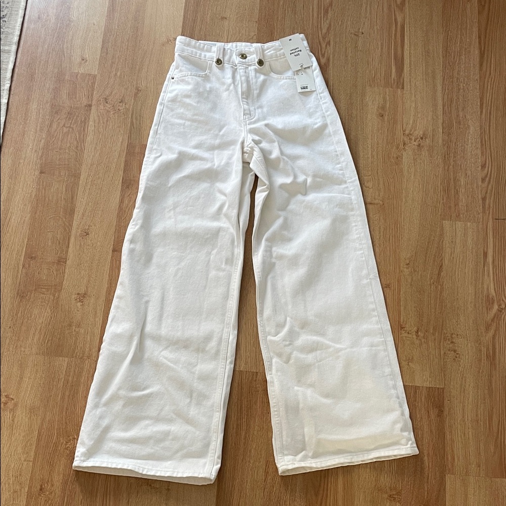 H&M White Flare Wide-Leg Jeans